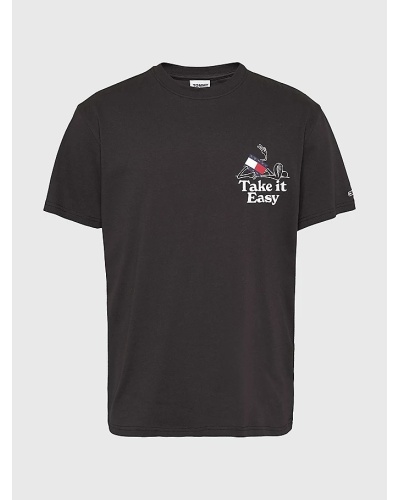TOMMY HILFIGER - T-shirt con logo sul davanti e sul retro