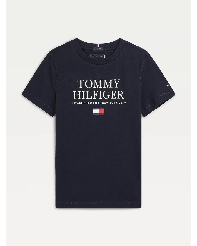 TOMMY HILFIGER KIDS - T shirt in cotone biologico con logo