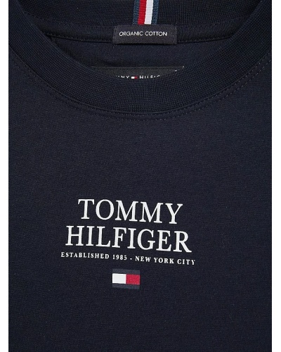 TOMMY HILFIGER KIDS - T shirt a maniche lunghe con nastro iconico