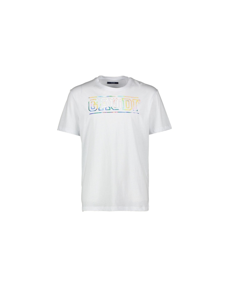 GAUDI - T-shirt manica corta con logo bianca