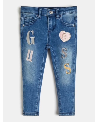 GUESS KIDS - Pantaloni jeans skinny ricamati