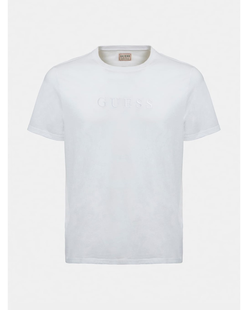 GUESS - T-shirt con logo tono su tono