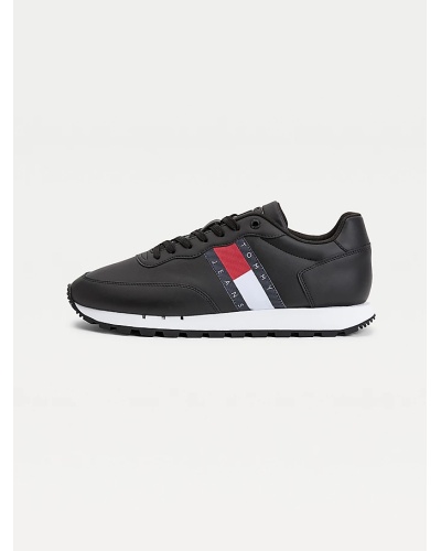 TOMMY HILFIGER - Sneakers in pelle con logo in tessuto