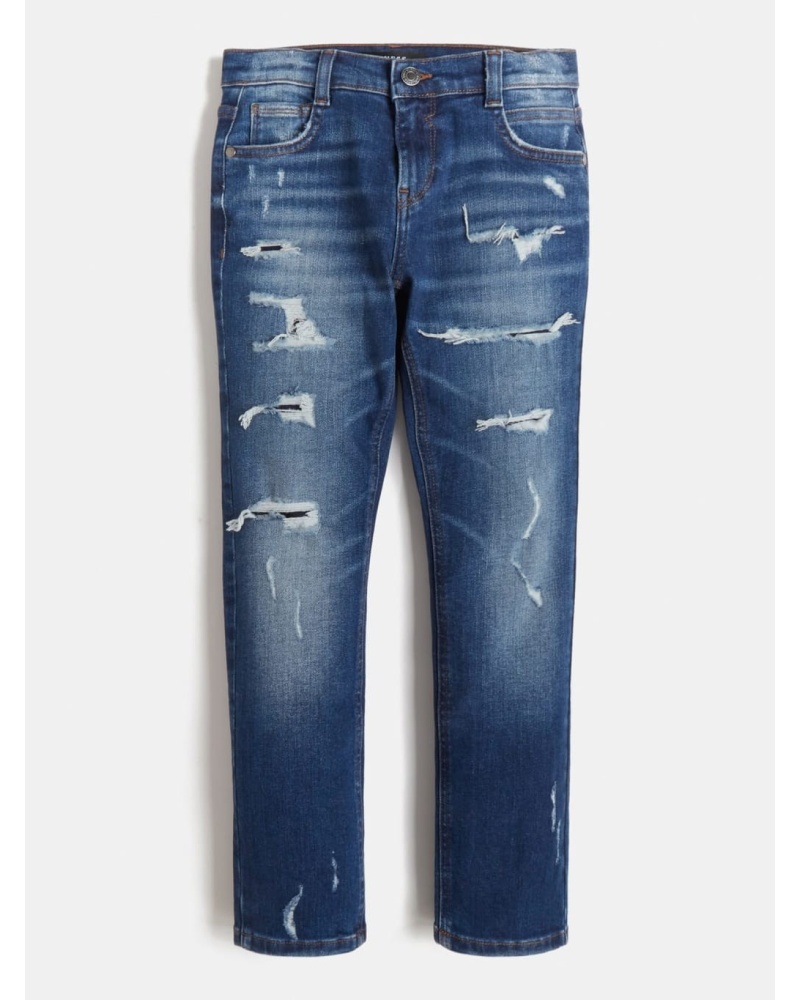 GUESS KIDS - Jeans 5 tasche con abrasioni