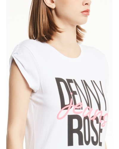 DENNY ROSE - T shirt in jersey di cotone stretch con stampa