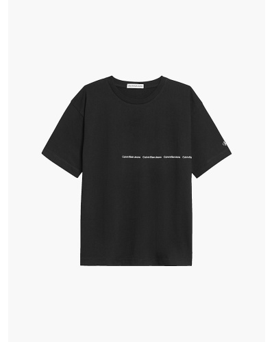 CALVIN KLEIN KIDS - T-shirt con logo all-over in cotone oversized