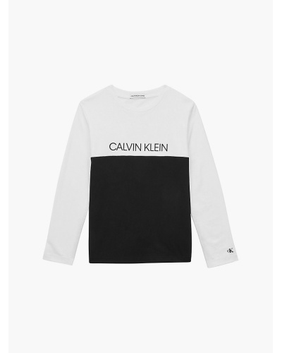 CALVIN KLEIN KIDS - T-shirt in cotone biologico a manica lunga