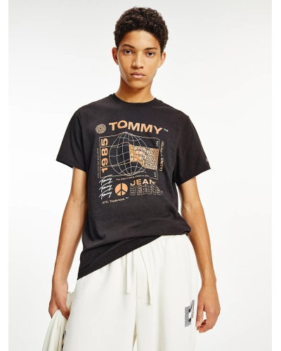 TOMMY HILFIGER - T-shirt in cotone riciclato con grafica