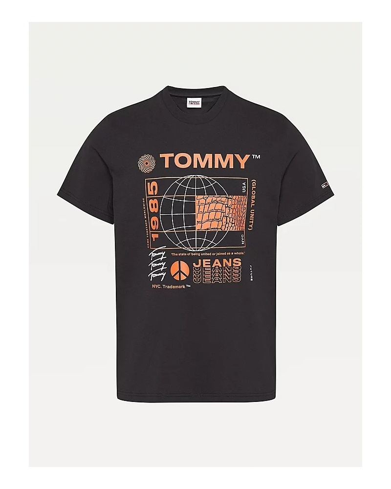 TOMMY HILFIGER - T-shirt in cotone riciclato con grafica