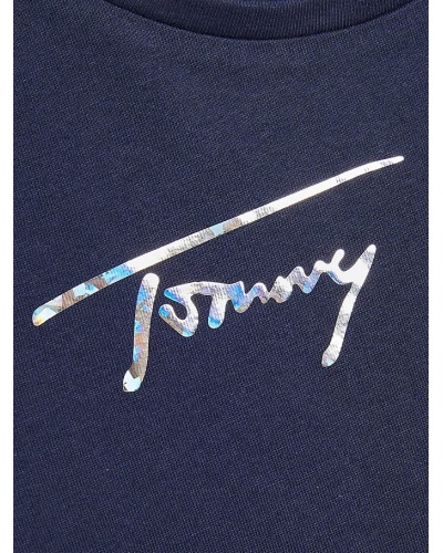 TOMMY HILFIGER KIDS - T-shirt con logo metallizzato
